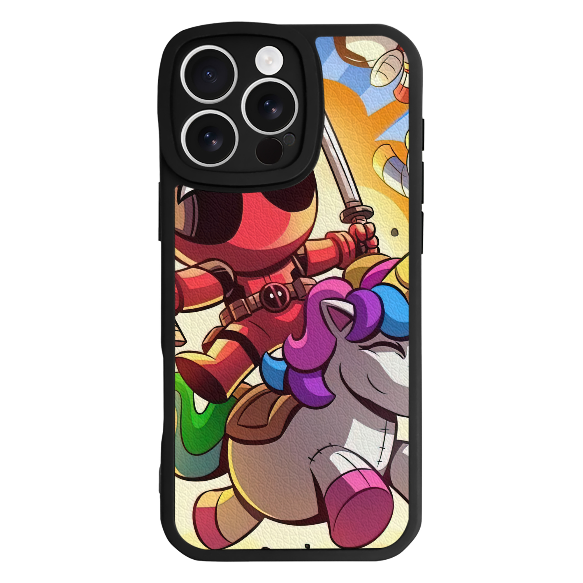 （画像用） Deadpool デッドプール 【iPhone 16シリーズ対応】シリコンスマホケース（レザー調） 材質：シリコン